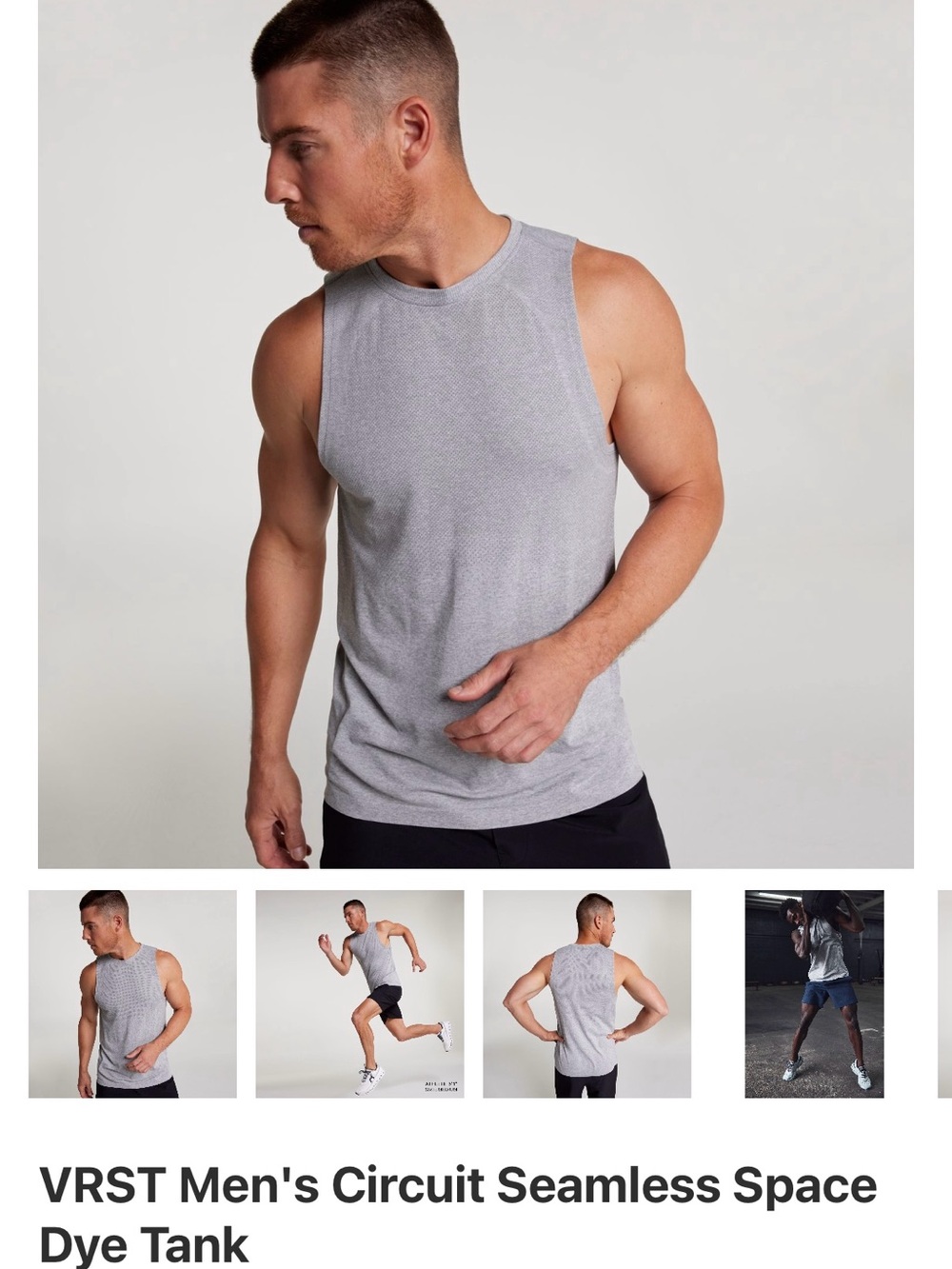 VRST Men's Circuit Seamless Tank — Light Gray